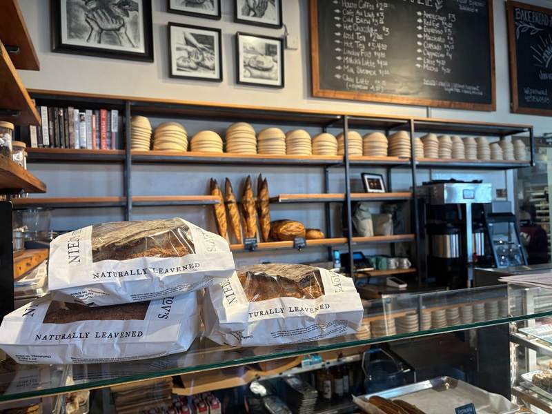 Bread and coffee at Niedlov's Bakery & Cafe