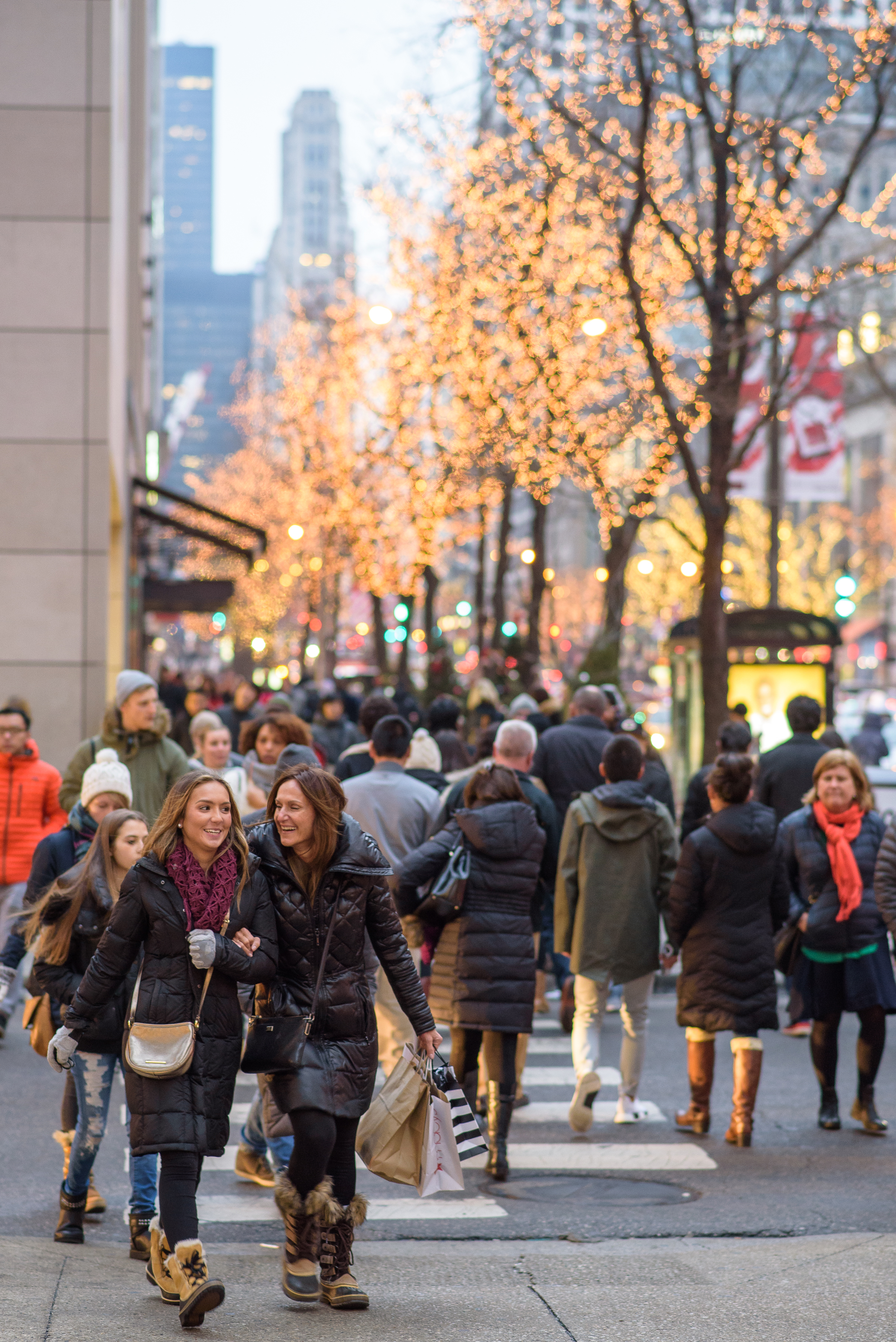 Christmas in Chicago is a perfect time for shopping.
