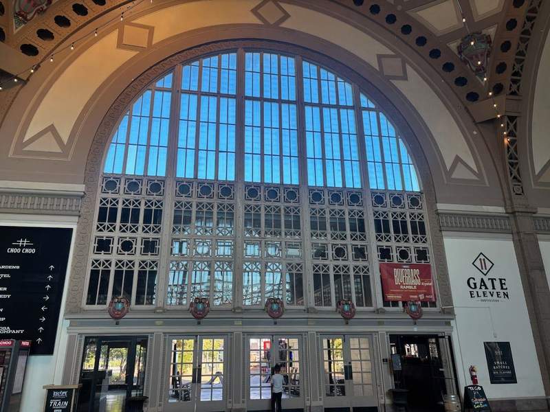 Interior of historic train station