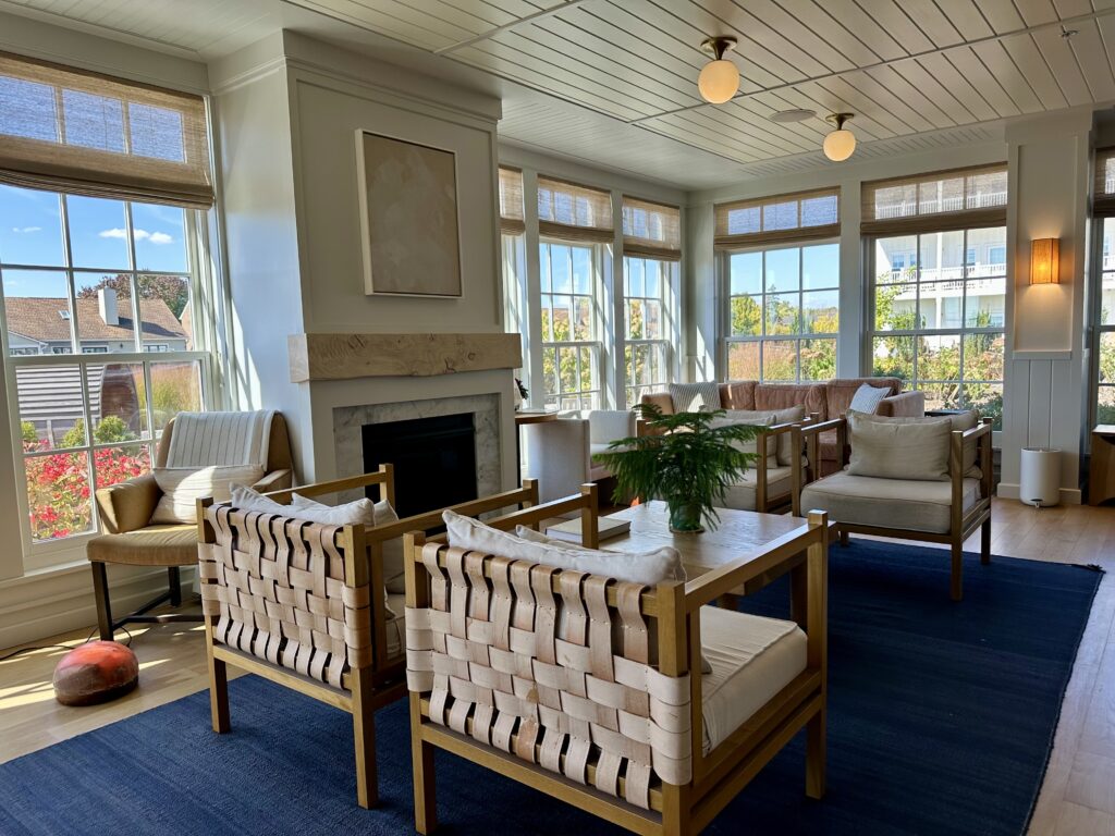 Sun room relaxation lounge at the Willowbrook spa at the Lake House in Canandaigua, NY.