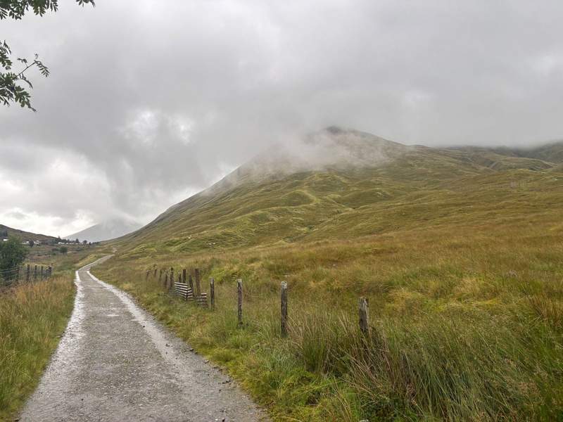 Wide gravel walking path