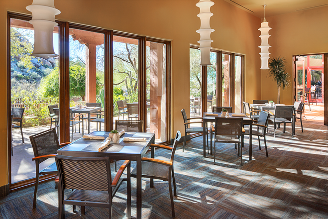 Order a healthy food from the menu of the Spa Café at the Boulders Resort and Spa Scottsdale.