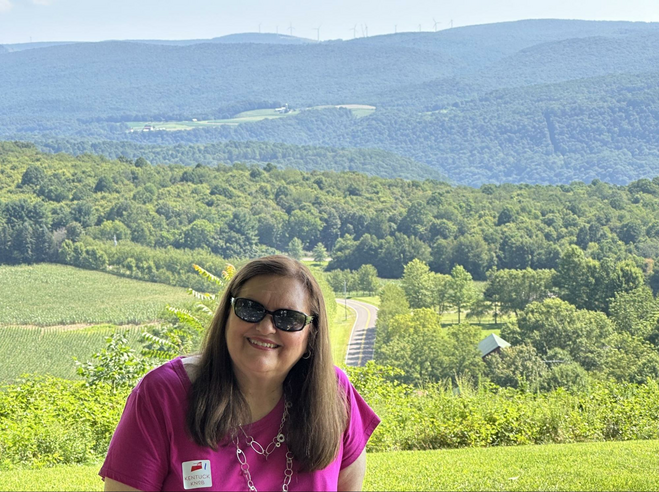 The author on a hiking trail in the beautiful Laurel Highlands area.