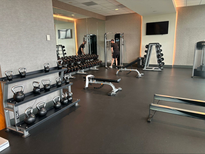 Gym with freestyle weights and cardio machines