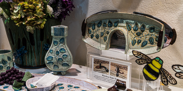 Pottery on Display at Art MoB Studios and Marketplace in Hendersonville.