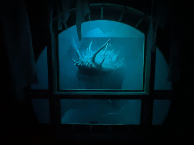 A radioactive creature in a haunted house